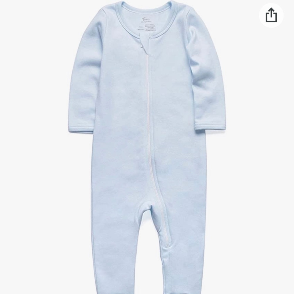 SET OF THREE O2Baby Baby Organic Cotton Zip-Front Sleeper Pajamas 6-12 Months
